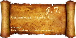 Galambosi Timót névjegykártya